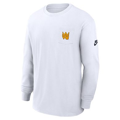 Men's Nike White West Virginia Mountaineers Legacy Max90 Pocket Long Sleeve T-Shirt