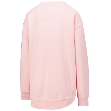 Women's Pressbox Light Pink Michigan Wolverines Poncho Fleece Pullover Sweatshirt