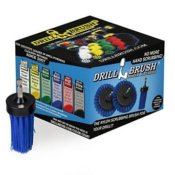 1 in Blue Brush - Medium Stiffness - Long Bristles - Marine & Pool Spot Cleaning