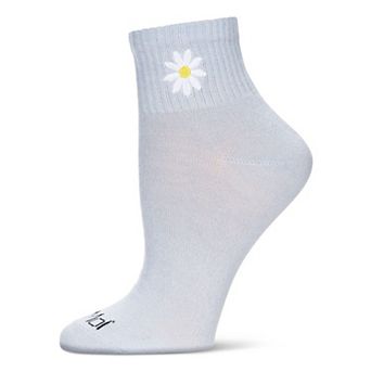 Women's Daisy Embroidery Athletic Quarter Socks