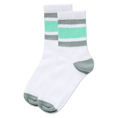Girls' Neon Stripe Crew Socks