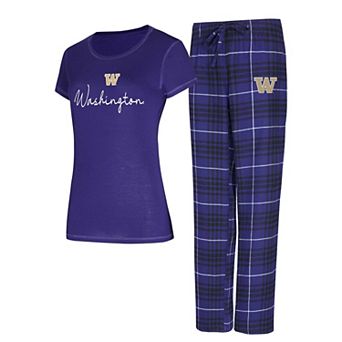 Women's Concepts Sport Purple Washington Huskies Vector T-Shirt & Flannel Pants Sleep Set