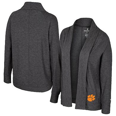 Women's Colosseum Charcoal Clemson Tigers Dash Cardigan