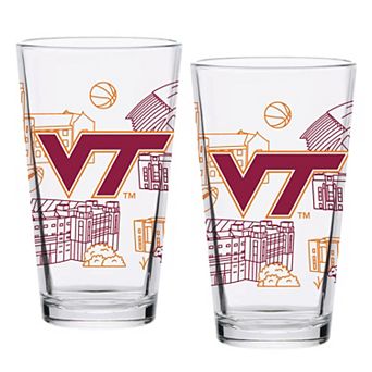Virginia Tech Hokies Two-Pack 16oz. Campus Line Art Pint Glass Set