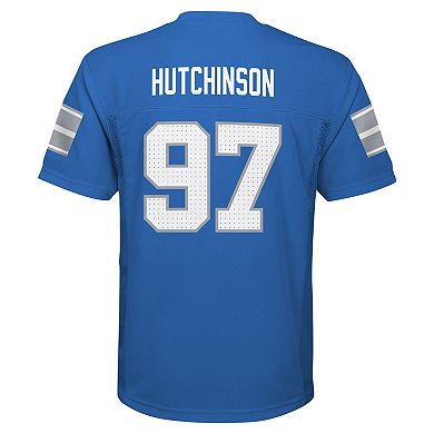 Youth Aidan Hutchinson Blue Detroit Lions Replica Player Jersey