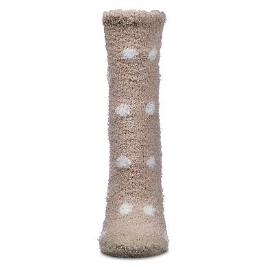 Women's Polka Dot Marshmallow Cozy Crew Socks