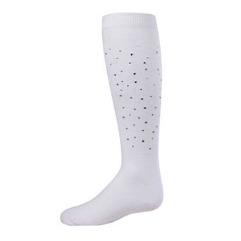 Jazzy Jeweled Girls Cotton Blend Knee Socks