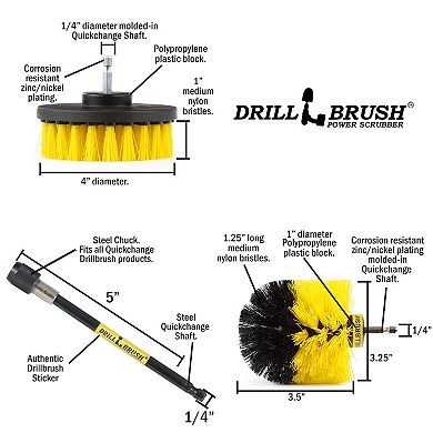 Bathroom Power Scrubbing Brush Kit With Extension - Shower Cleaner - Toilet Brush - Grout Cleaner