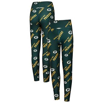 Women's Concepts Sport Green Green Bay Packers Breakthrough Allover Print Knit Leggings