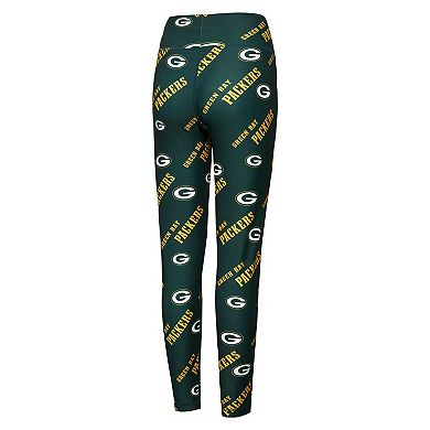Women's Concepts Sport Green Green Bay Packers Breakthrough Allover Print Knit Leggings