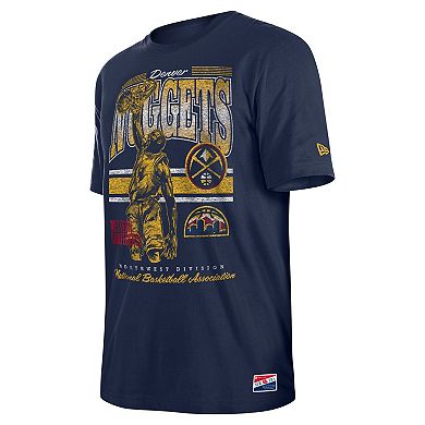 Men's New Era Navy Denver Nuggets Enzyme Wash Oversized T-Shirt