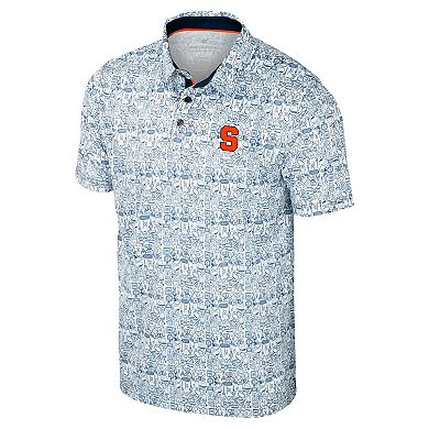 Men's Colosseum Navy Syracuse Orange It's Time! Allover Print Polo