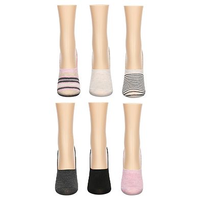 Women's 6 Pair Pack Cat No Show High Cut Liner Socks