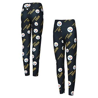 Women's Concepts Sport Black Pittsburgh Steelers Breakthrough Allover Print Knit Leggings