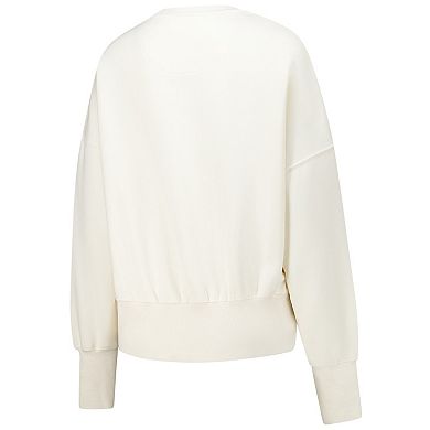 Women's Pressbox Ivory Minnesota Golden Gophers Oversized Waist-Length Crewneck Sweatshirt