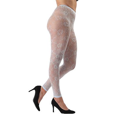 Women's Romantic Lace Nylon Footless Tights