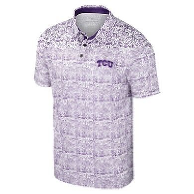 Men's Colosseum Purple TCU Horned Frogs It's Time! Allover Print Polo