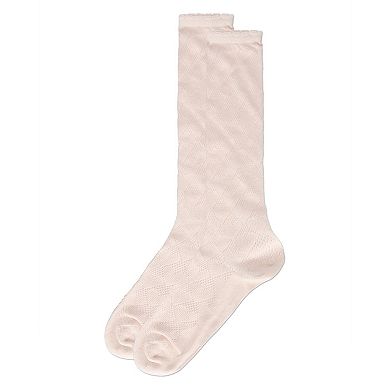 Girls' Open Work Heart Knee High Socks