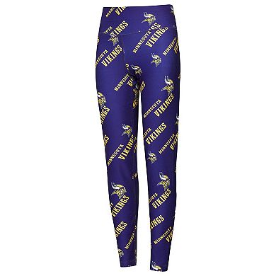Women's Concepts Sport Purple Minnesota Vikings Breakthrough Allover Print Knit Leggings