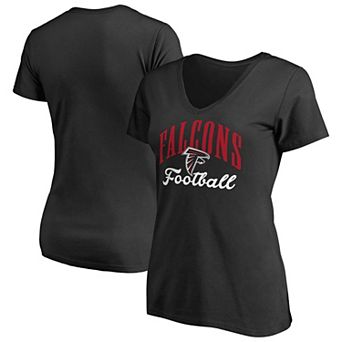 Women's Black Atlanta Falcons Victory Script V-Neck T-Shirt