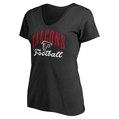 Women's Black Atlanta Falcons Victory Script V-Neck T-Shirt
