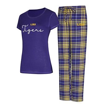Women's Concepts Sport Purple LSU Tigers Vector T-Shirt & Flannel Pants Sleep Set