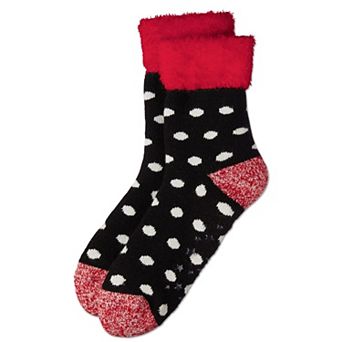 Women's Polka Dot Plush Cabin Sock