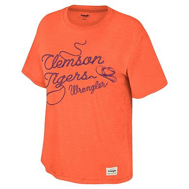 Women's Colosseum x Wrangler Orange Clemson Tigers Lasso Oversized T-Shirt