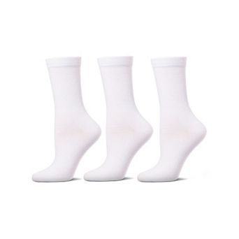6 Pairs Women's Basic Solid Soft Flat Knit Crew Socks