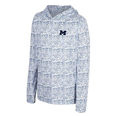 Youth Colosseum Navy Michigan Wolverines All-Over Print Hoodie