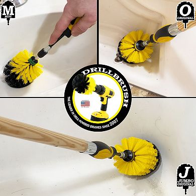 Bathroom Hand Brush Set - Shower Scrub Brushes For Cleaning - Grout & Tile - Tub Brush With Handle