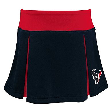 Girls Preschool Navy Houston Texans Spirit Cheerleader Two-Piece Set with Bloomers