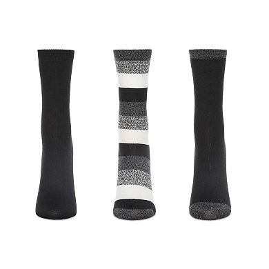 3 Pairs Women's Jumbo Stripes Buttersoft Crew Socks