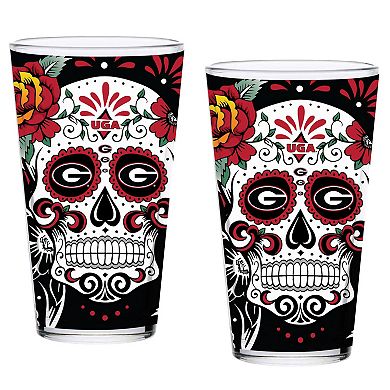 Georgia Bulldogs Two-Pack 16oz. Dia De Los Muertos Pint Glass Set