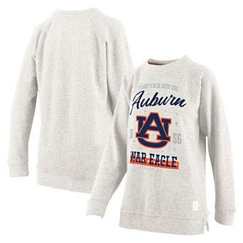 Women's Pressbox Oatmeal Auburn Tigers Plus Size Comfy Cairo Terry Pullover Sweatshirt