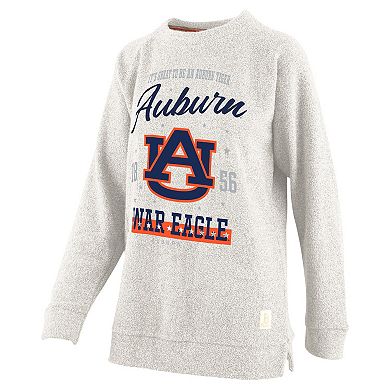 Women's Pressbox Oatmeal Auburn Tigers Plus Size Comfy Cairo Terry Pullover Sweatshirt
