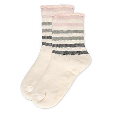 Women's Rugby Stripe Cozy Warm Thermal Crew Socks