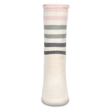 Women's Rugby Stripe Cozy Warm Thermal Crew Socks