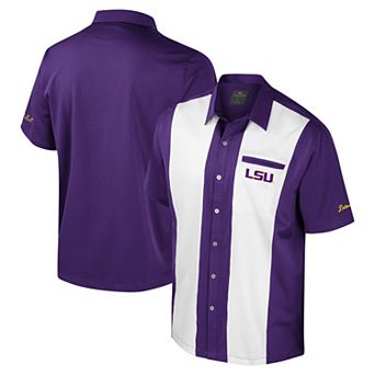 Men's Colosseum Purple LSU Tigers Strike Bowling Button-Up Shirt