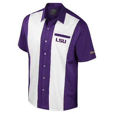 Men's Colosseum Purple LSU Tigers Strike Bowling Button-Up Shirt