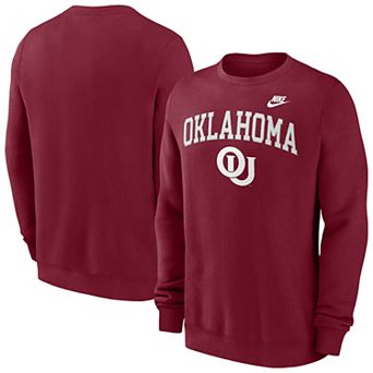 Men's Nike Crimson Oklahoma Sooners Legacy Classic Tackle Twill Embroidered��Arch Over Logo Pullover Sweatshirt