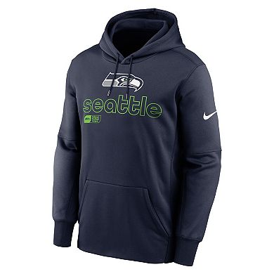 Men's Nike College Navy Seattle Seahawks Performance Pullover Hoodie