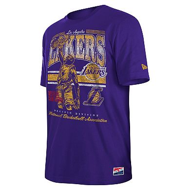 Men's New Era Purple Los Angeles Lakers Enzyme Wash Oversized T-Shirt