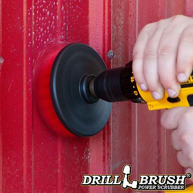 Red Drill Brush Heavy Duty Cleaning Brush With Stiff Bristles