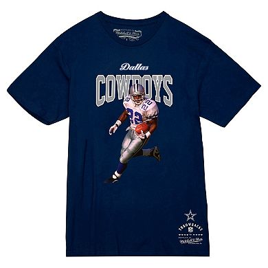 Men's Mitchell & Ness Emmitt Smith Navy Dallas Cowboys Sideline Retired Player T-Shirt