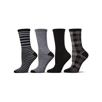 Women's 4 Pair Pack Plaid Buttersoft Crew Socks