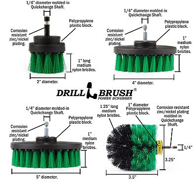 Spin Brush Kit For Tile, Counter-tops, Stove, Oven, Sink, Can, Floors - Cast Iron, Pots And Pans