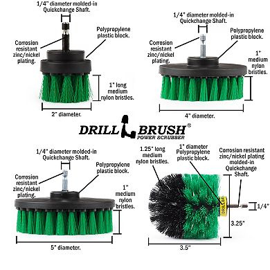 Kitchen Scrub Brush Medium Stiffness Kit - Oven Cleaning Drill Attachment - Stove Cleaning Brush