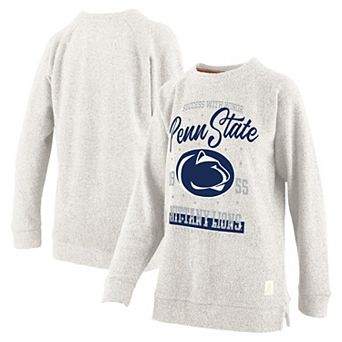 Women's Pressbox Oatmeal Penn State Nittany Lions Plus Size Comfy Cairo Terry Pullover Sweatshirt