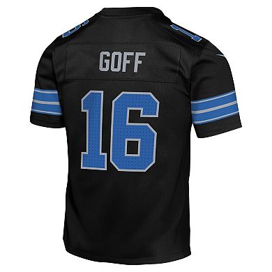 Youth Nike Jared Goff Black Detroit Lions Alternate Player Game Jersey